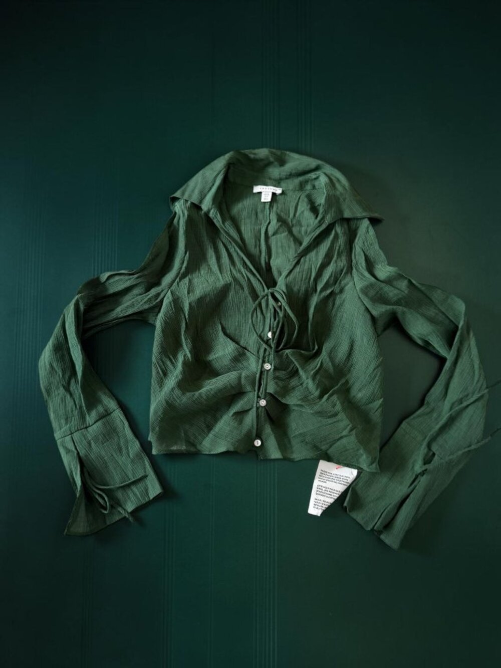 TOPSHOP Womens Green Button Down Top Size US 8 NEW NWT